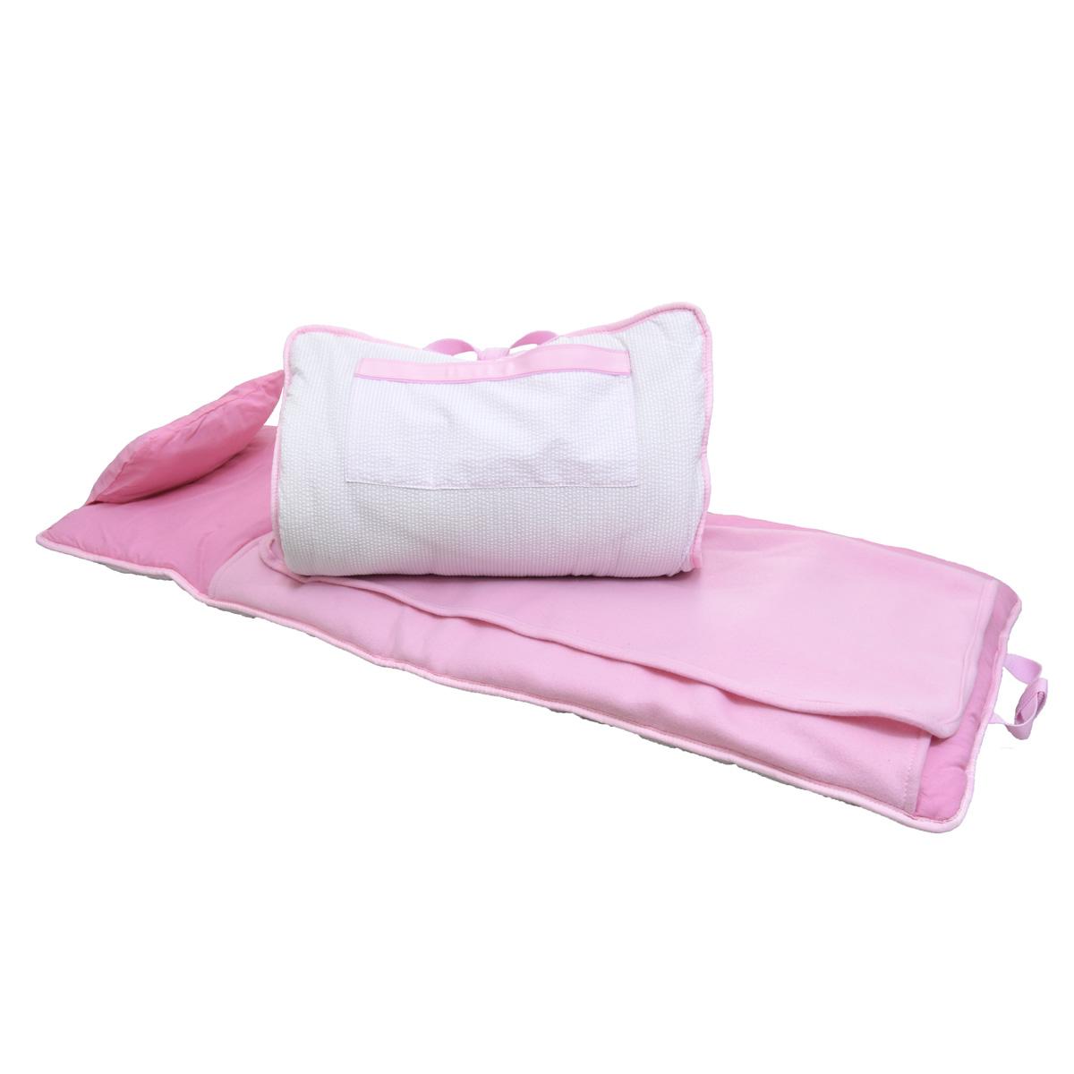 Pink Seersucker Nap Roll Mint
